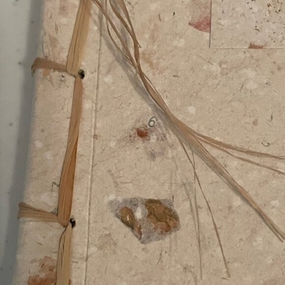 Hand made Bali Balinese Flower journal notebook bamboo paper Raffia Straw Eco - Picture 8 of 11